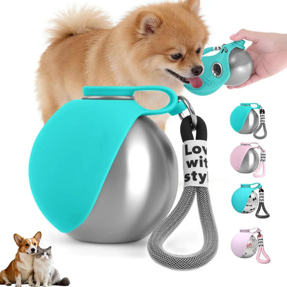 Pet Drinking Bottle with Silicone Bowl