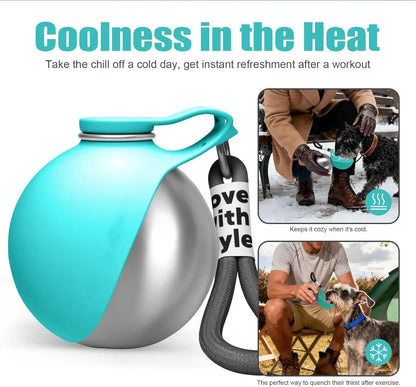 Pet Drinking Bottle with Silicone Bowl